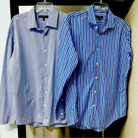 Ben Sherman Other - 2 Ben Sherman Long Sleeve Button Down Shirts Size XL Blue & White Stripe